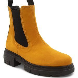 PAUL GREEN Junior Chelsea Boot CHUNKY PLATFORM CURRY NUBUCK 6 (TB28)